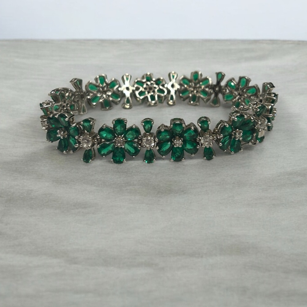 Vintage Ross-Simon’s Emerald Floral Bracelet